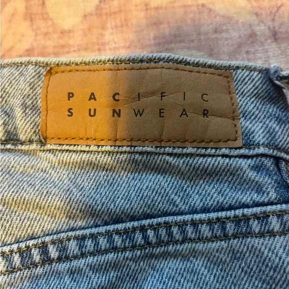 Pacific Sunwear Light Blue Distressed Straight Leg Jeans - Picture 3 of 4